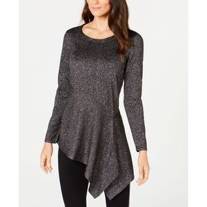 Metallic Asymmetrical Sweater